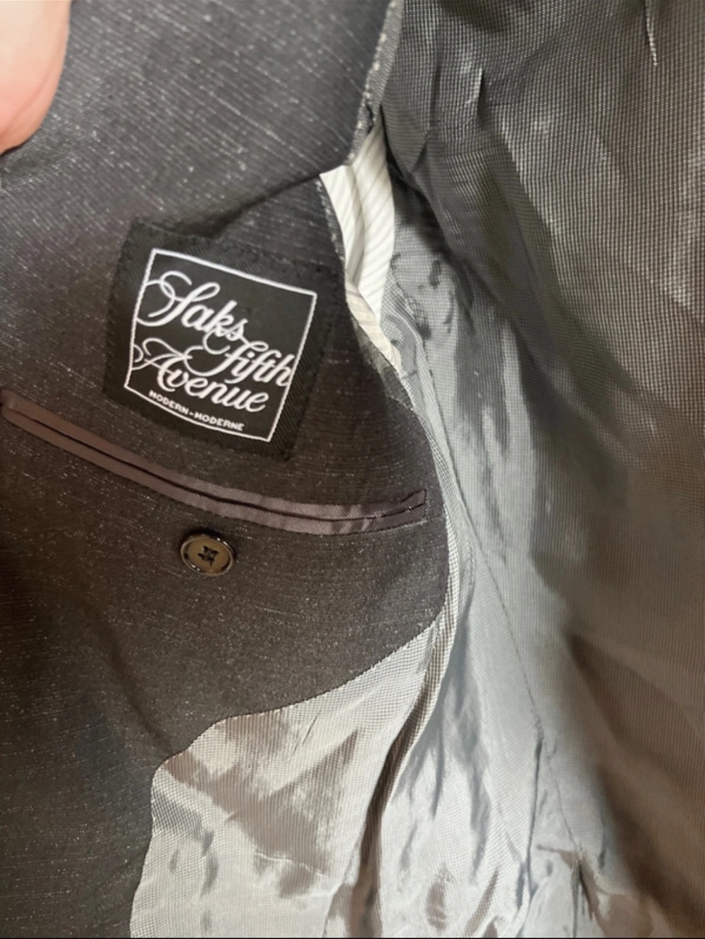 Saks Fifth Avenue Gray Two-Button Sport Coat - Picture 3 of 5